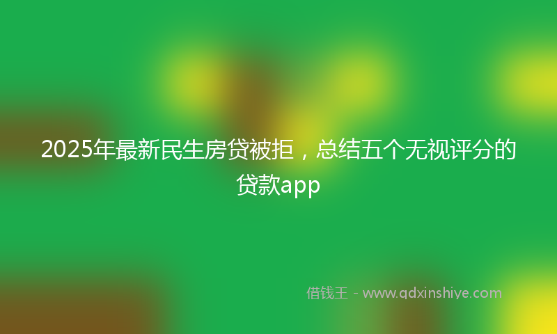 2025年最新民生房贷被拒，总结五个无视评分的贷款app