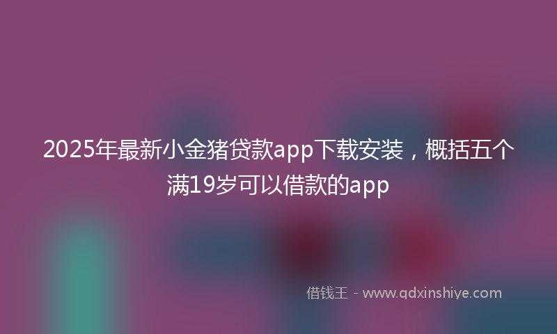 2025年最新小金猪贷款app下载安装，概括五个满19岁可以借款的app