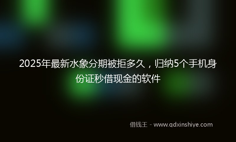 2025年最新水象分期被拒多久，归纳5个手机身份证秒借现金的软件