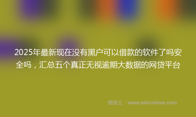 2025年最新现在没有黑户可以借款的软件了吗安全吗，汇总五个真正无视逾期大数据的网贷平台