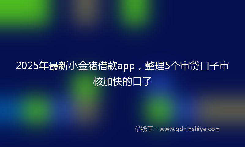 2025年最新小金猪借款app，整理5个审贷口子审核加快的口子