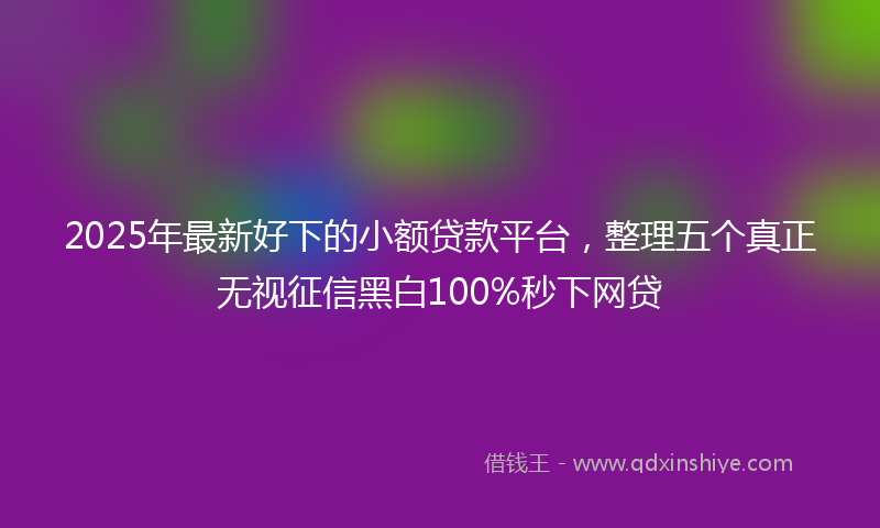 2025年最新好下的小额贷款平台，整理五个真正无视征信黑白100%秒下网贷