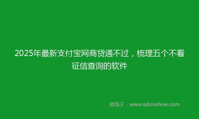 2025年最新支付宝网商贷通不过，梳理五个不看征信查询的软件