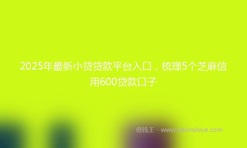 2025年最新小贷贷款平台入口，梳理5个芝麻信用600贷款口子