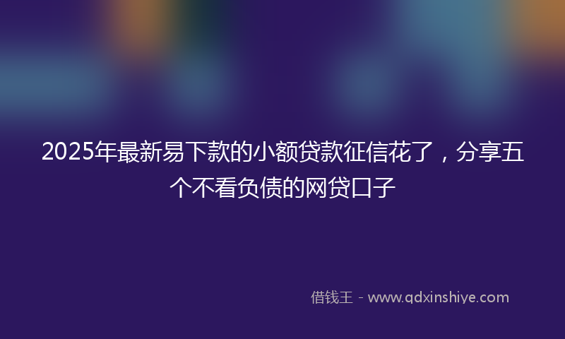 2025年最新易下款的小额贷款征信花了，分享五个不看负债的网贷口子