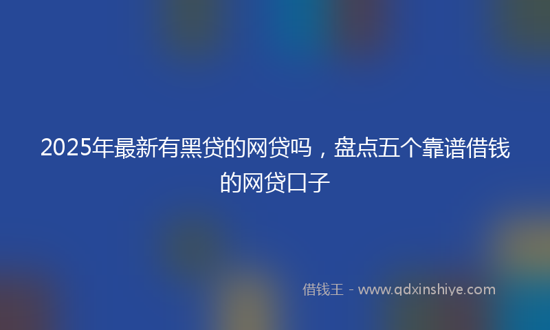 2025年最新有黑贷的网贷吗，盘点五个靠谱借钱的网贷口子