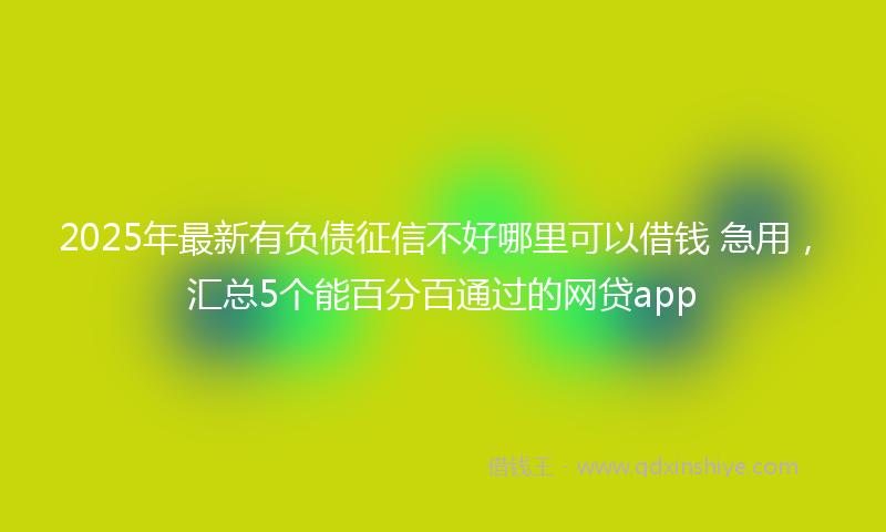 2025年最新有负债征信不好哪里可以借钱 急用，汇总5个能百分百通过的网贷app