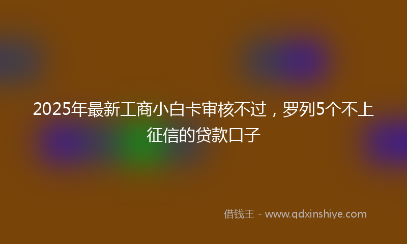 2025年最新工商小白卡审核不过，罗列5个不上征信的贷款口子