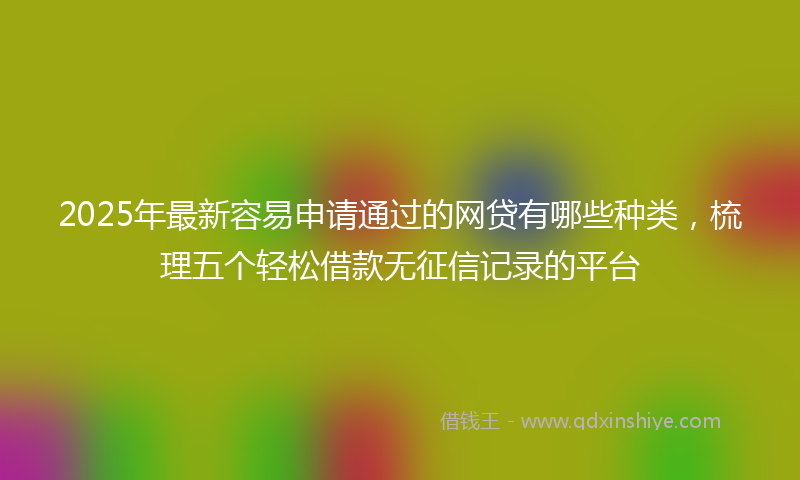 2025年最新容易申请通过的网贷有哪些种类，梳理五个轻松借款无征信记录的平台