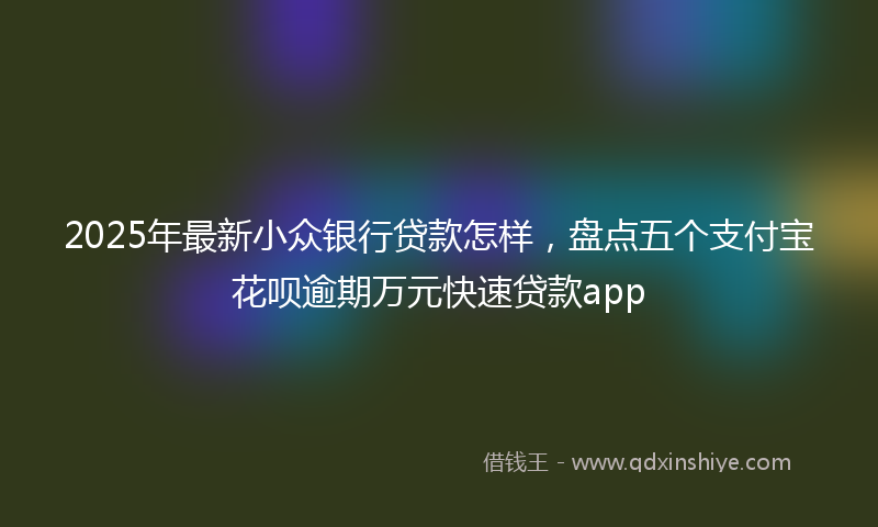 2025年最新小众银行贷款怎样，盘点五个支付宝花呗逾期万元快速贷款app