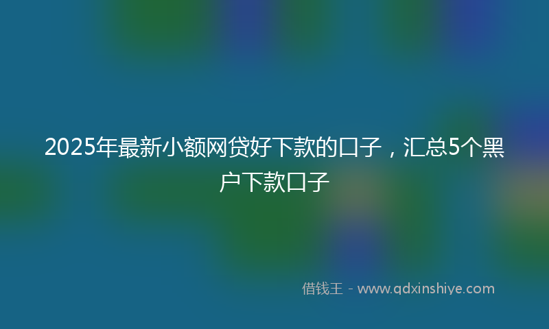 2025年最新小额网贷好下款的口子，汇总5个黑户下款口子