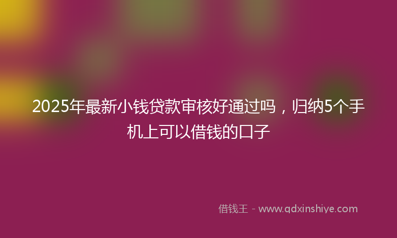 2025年最新小钱贷款审核好通过吗，归纳5个手机上可以借钱的口子