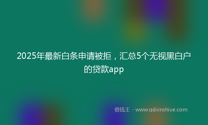 2025年最新白条申请被拒，汇总5个无视黑白户的贷款app
