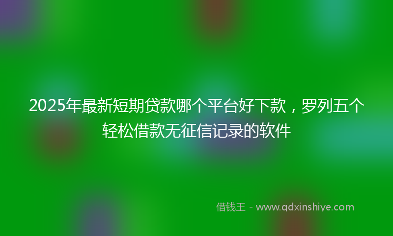 2025年最新短期贷款哪个平台好下款，罗列五个轻松借款无征信记录的软件