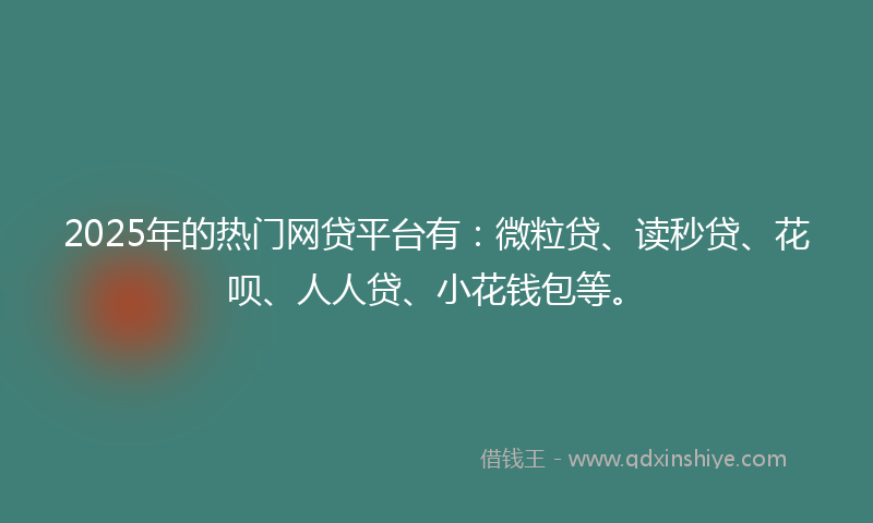 2025年的热门网贷平台有：微粒贷、读秒贷、花呗、人人贷、小花钱包等。