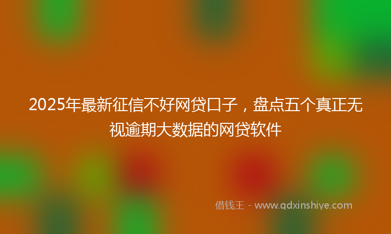 2025年最新征信不好网贷口子，盘点五个真正无视逾期大数据的网贷软件