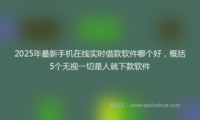 2025年最新手机在线实时借款软件哪个好，概括5个无视一切是人就下款软件