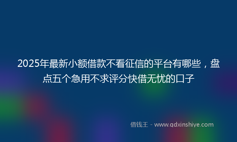 2025年最新小额借款不看征信的平台有哪些，盘点五个急用不求评分快借无忧的口子