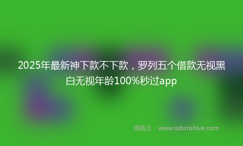 2025年最新神下款不下款，罗列五个借款无视黑白无视年龄100%秒过app