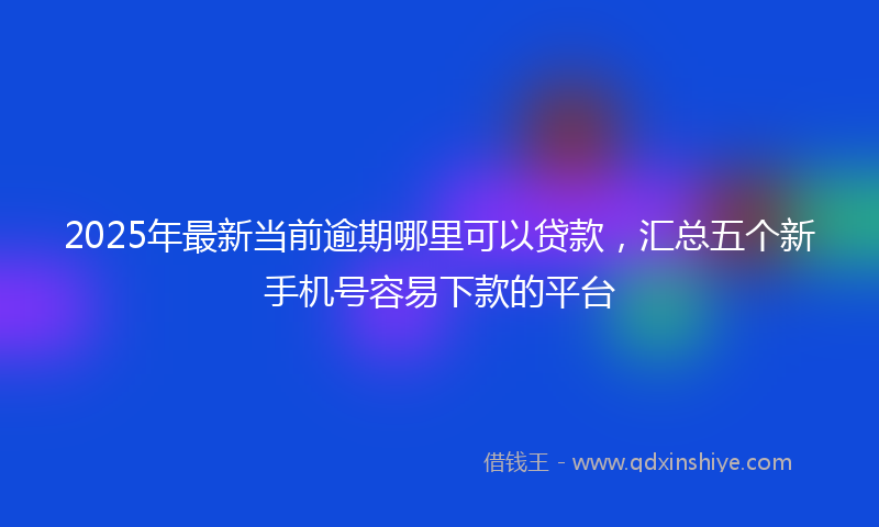 2025年最新当前逾期哪里可以贷款，汇总五个新手机号容易下款的平台