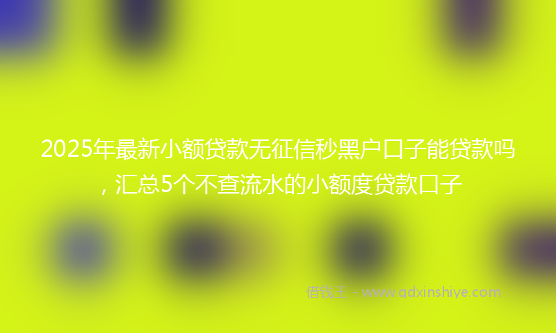 2025年最新小额贷款无征信秒黑户口子能贷款吗，汇总5个不查流水的小额度贷款口子