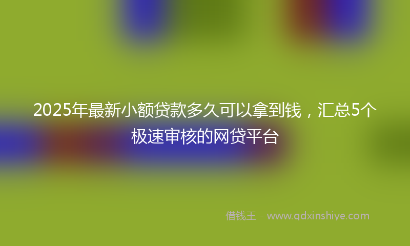 2025年最新小额贷款多久可以拿到钱，汇总5个极速审核的网贷平台