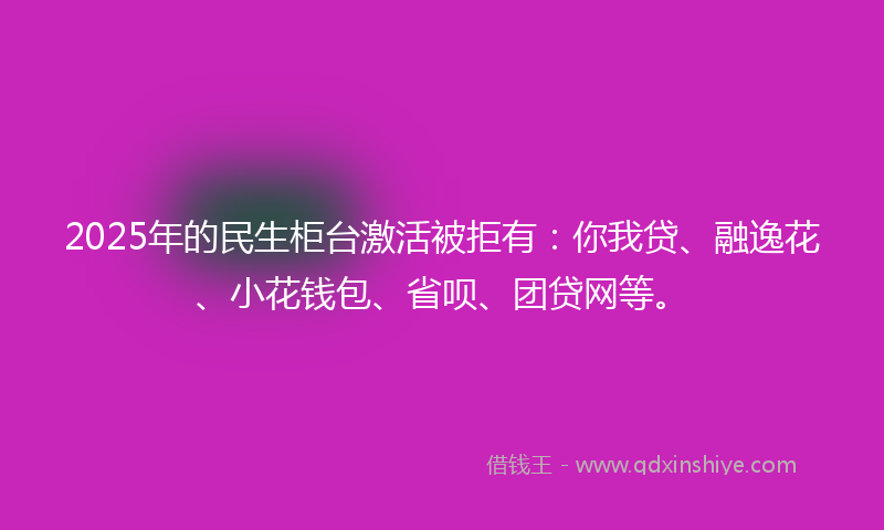 2025年的民生柜台激活被拒有：你我贷、融逸花、小花钱包、省呗、团贷网等。