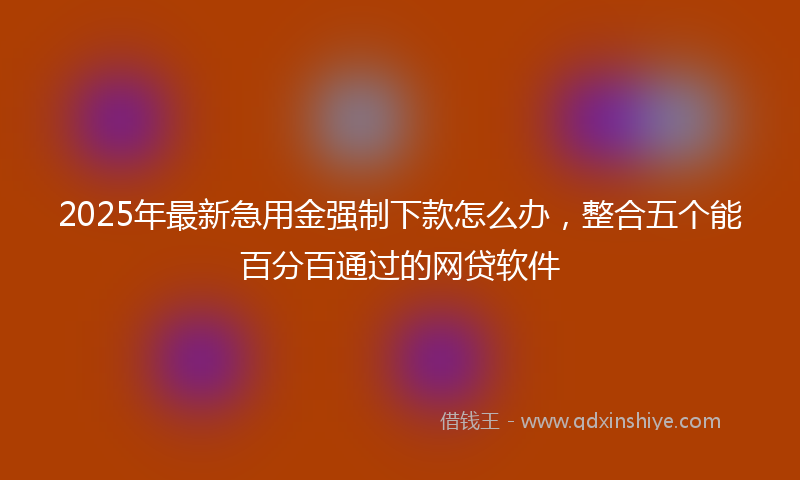 2025年最新急用金强制下款怎么办，整合五个能百分百通过的网贷软件