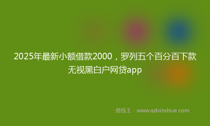 2025年最新小额借款2000，罗列五个百分百下款无视黑白户网贷app