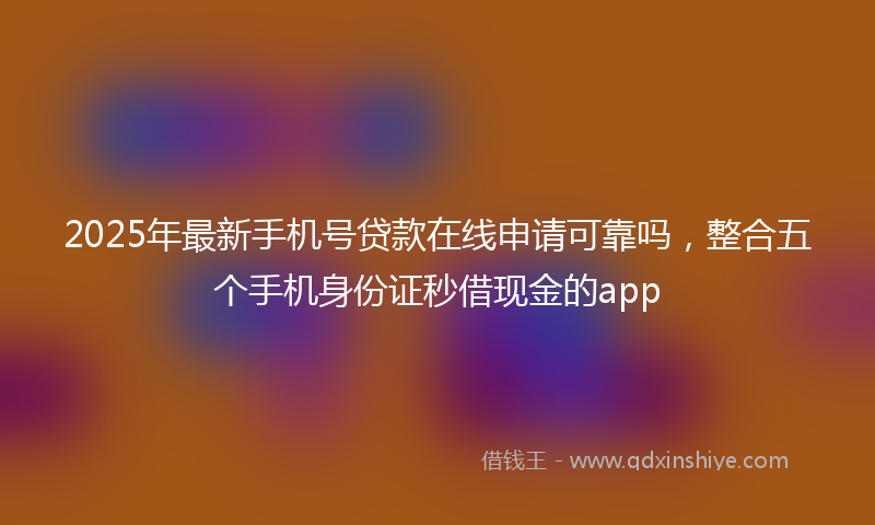 2025年最新手机号贷款在线申请可靠吗，整合五个手机身份证秒借现金的app