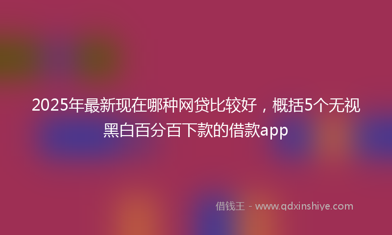 2025年最新现在哪种网贷比较好，概括5个无视黑白百分百下款的借款app