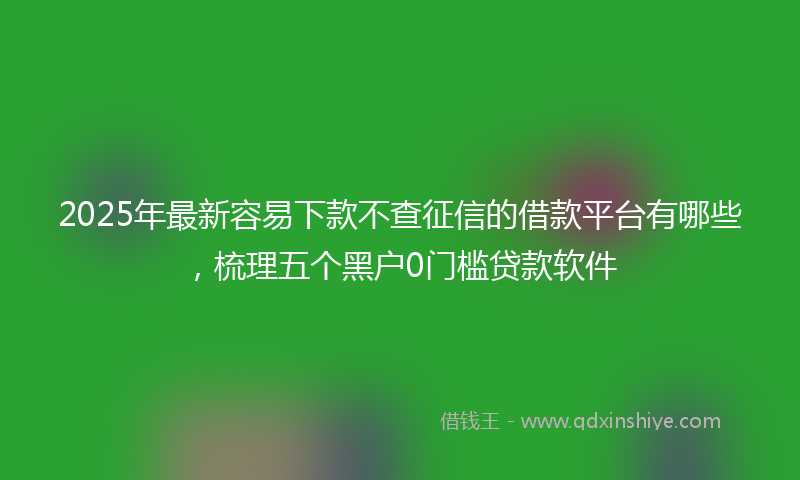 2025年最新容易下款不查征信的借款平台有哪些，梳理五个黑户0门槛贷款软件