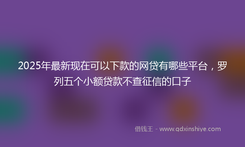 2025年最新现在可以下款的网贷有哪些平台，罗列五个小额贷款不查征信的口子