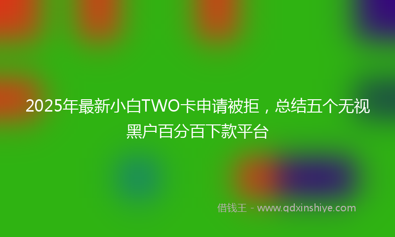 2025年最新小白TWO卡申请被拒，总结五个无视黑户百分百下款平台