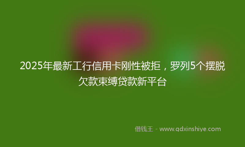 2025年最新工行信用卡刚性被拒，罗列5个摆脱欠款束缚贷款新平台