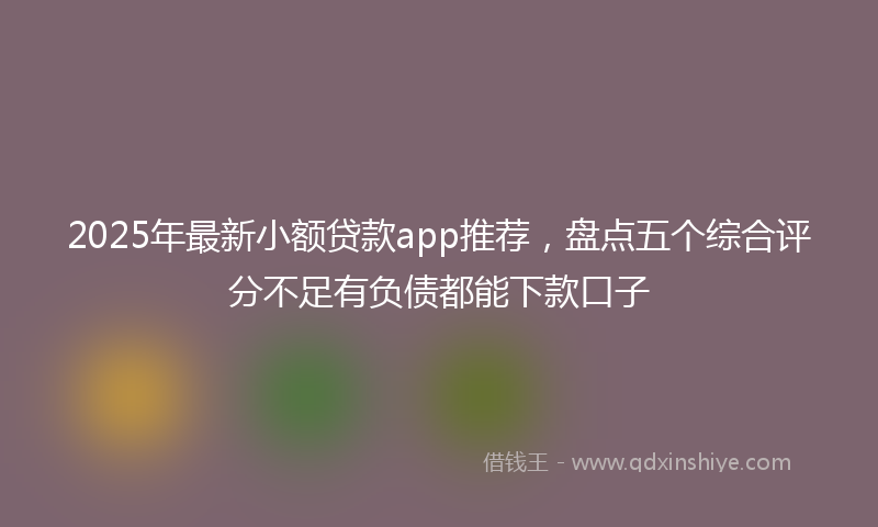 2025年最新小额贷款app推荐，盘点五个综合评分不足有负债都能下款口子