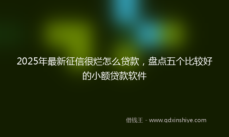 2025年最新征信很烂怎么贷款，盘点五个比较好的小额贷款软件