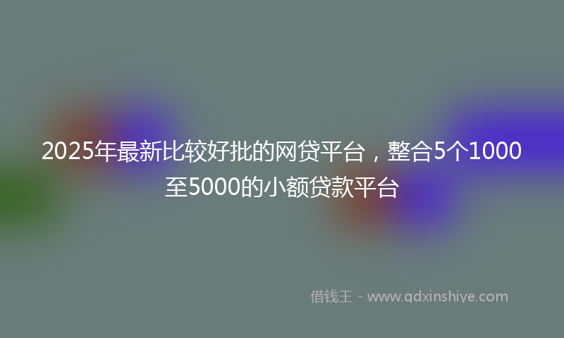 2025年最新比较好批的网贷平台，整合5个1000至5000的小额贷款平台