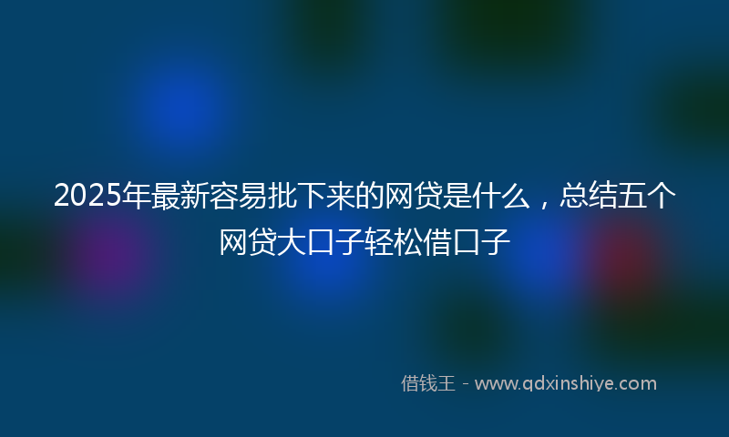 2025年最新容易批下来的网贷是什么，总结五个网贷大口子轻松借口子