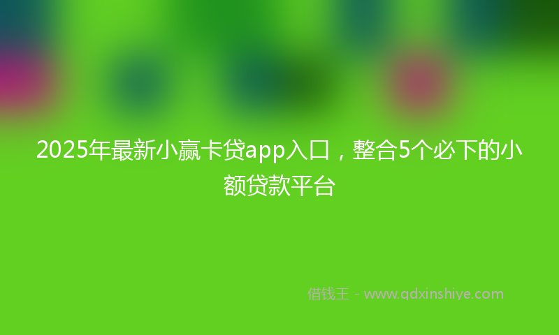 2025年最新小赢卡贷app入口，整合5个必下的小额贷款平台
