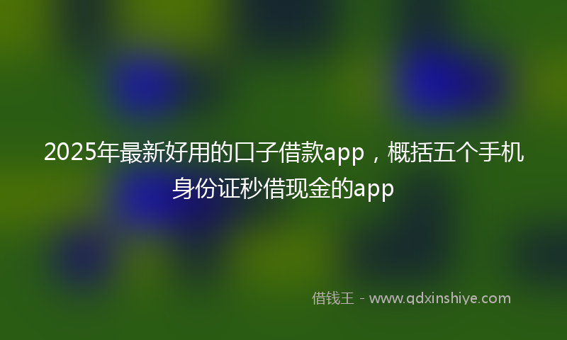 2025年最新好用的口子借款app，概括五个手机身份证秒借现金的app
