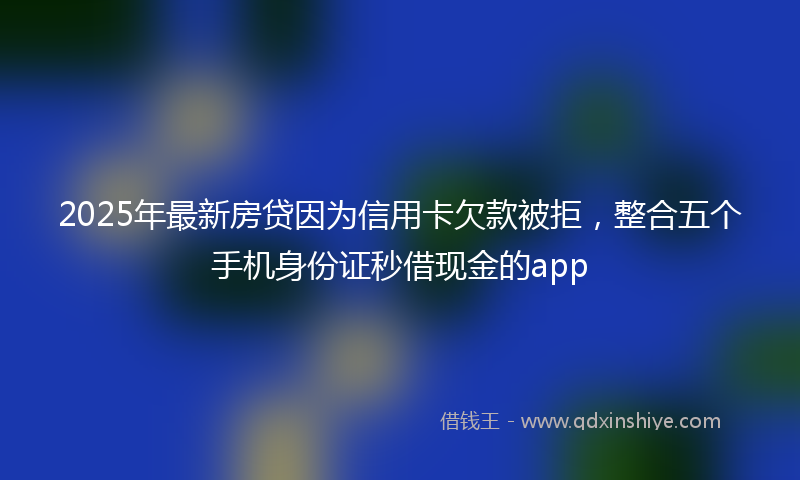 2025年最新房贷因为信用卡欠款被拒，整合五个手机身份证秒借现金的app