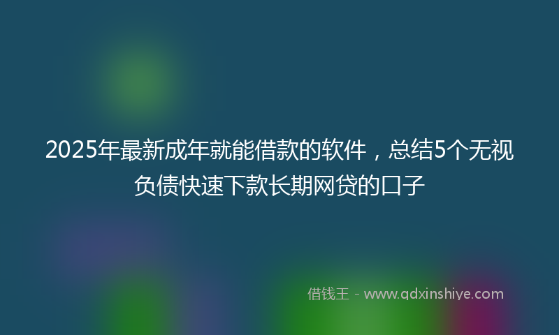 2025年最新成年就能借款的软件，总结5个无视负债快速下款长期网贷的口子