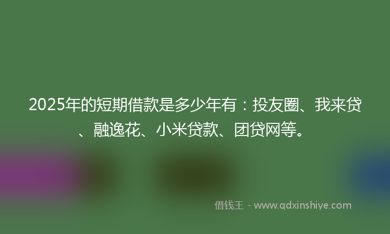 2025年的短期借款是多少年有：投友圈、我来贷、融逸花、小米贷款、团贷网等。
