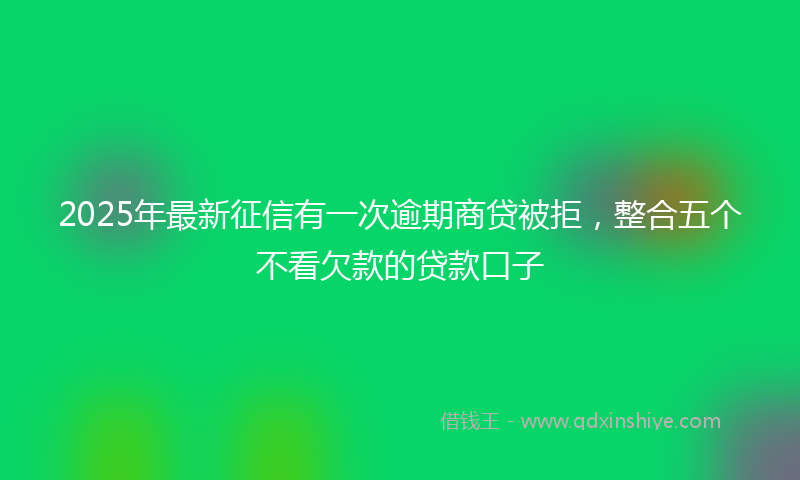 2025年最新征信有一次逾期商贷被拒，整合五个不看欠款的贷款口子