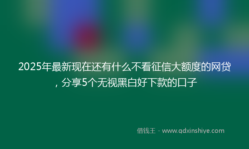 2025年最新现在还有什么不看征信大额度的网贷，分享5个无视黑白好下款的口子