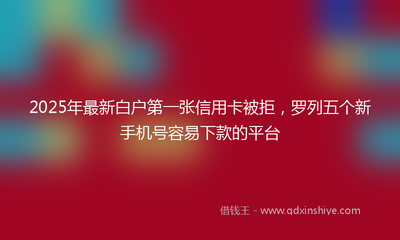 2025年最新白户第一张信用卡被拒，罗列五个新手机号容易下款的平台