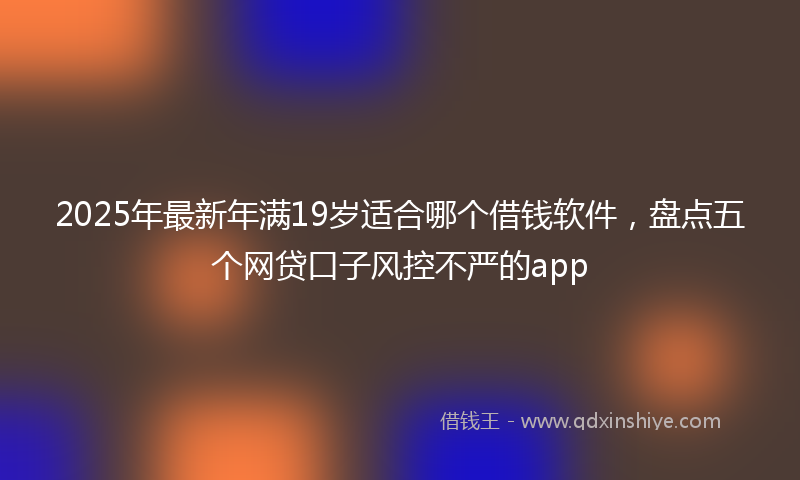 2025年最新年满19岁适合哪个借钱软件，盘点五个网贷口子风控不严的app