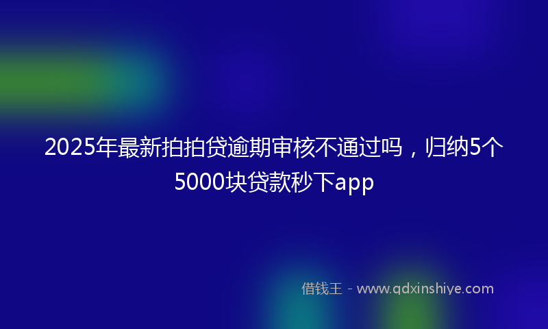 2025年最新拍拍贷逾期审核不通过吗，归纳5个5000块贷款秒下app