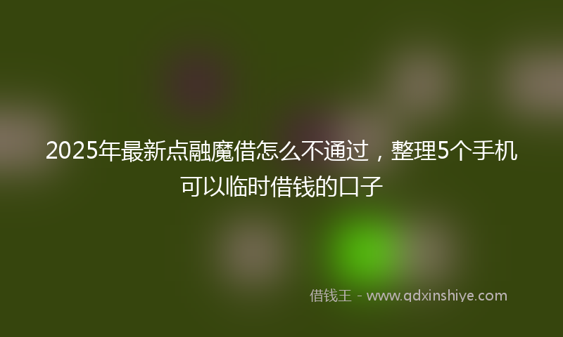 2025年最新点融魔借怎么不通过，整理5个手机可以临时借钱的口子